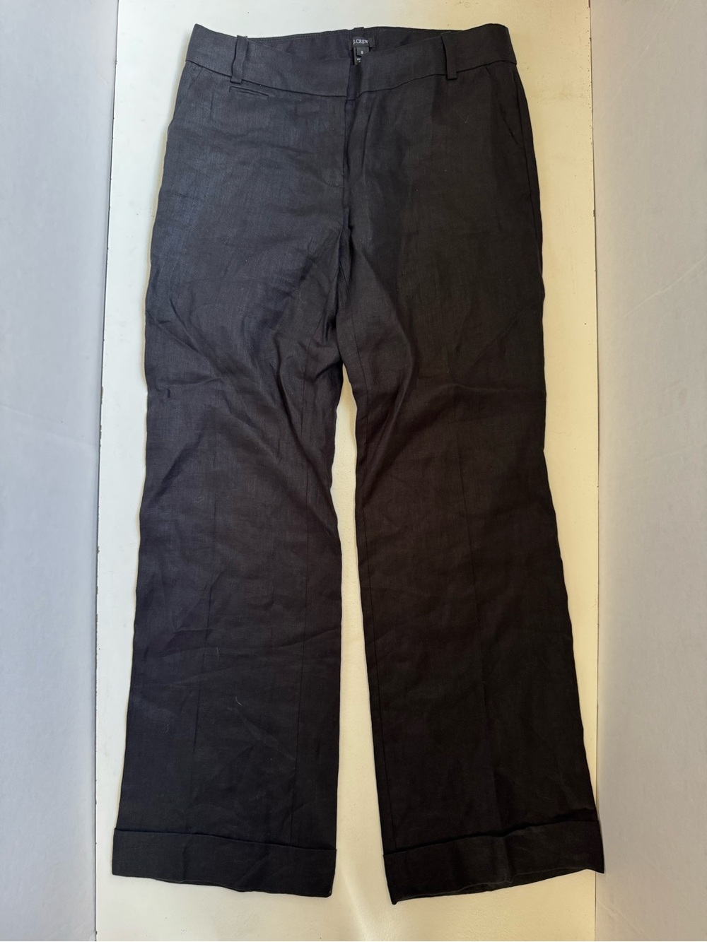 J. Crew Black Linen Cafe Trousers size 8